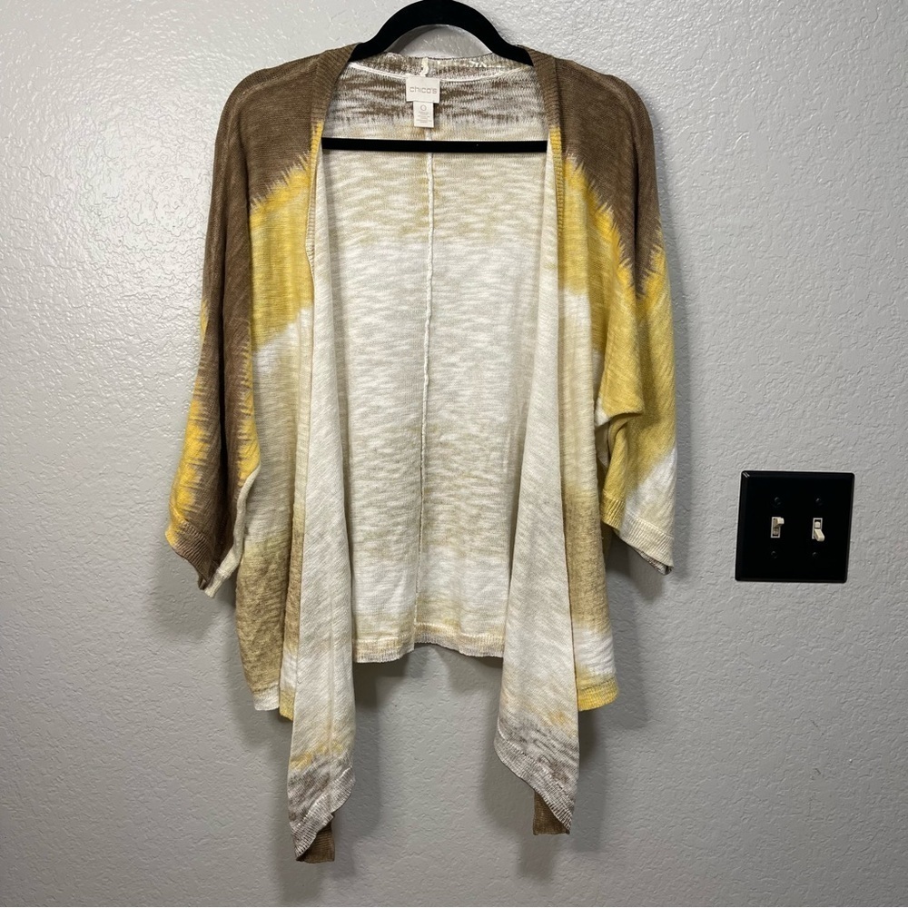 Chicos Shaline Striped Tie-Dye Cardigan Size Small - Picture 2 of 7